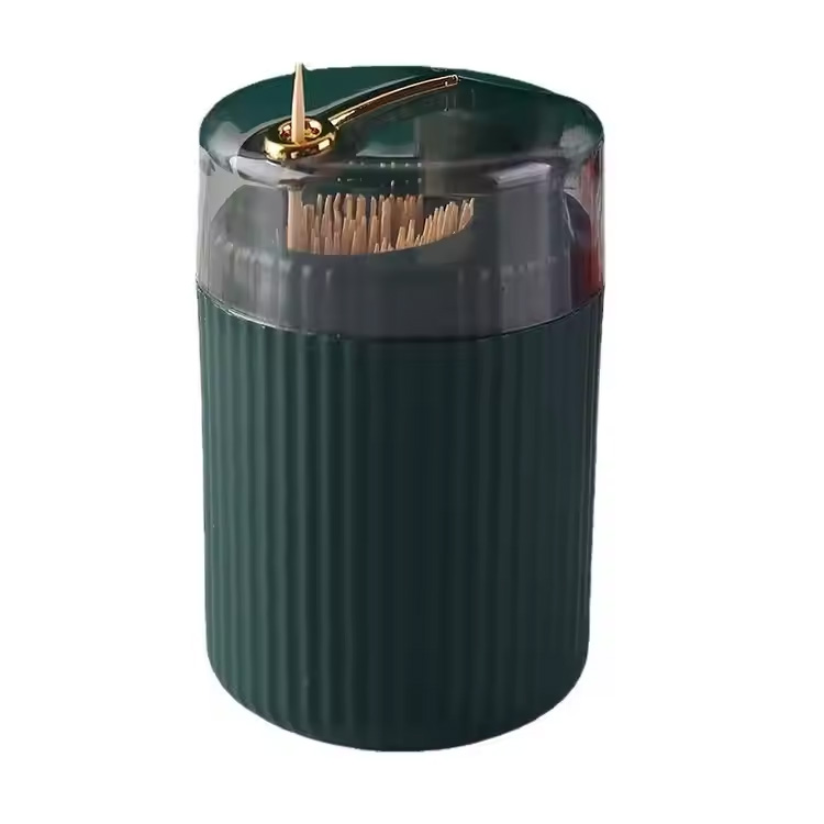 ڈسپنسر پش قسم کا اسٹوریج باکس ٹوتھ پک کی کنستر ہولڈر