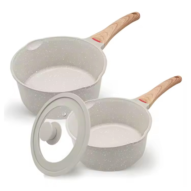 منی سوپ پوٹ نان اسٹک ساسپینز نے 1.5QT & 1.8QT چٹنی پین کو سیٹ کیا