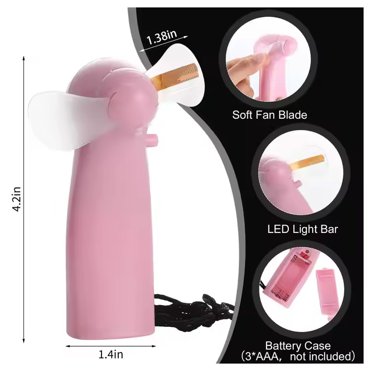 نیا منی پورٹیبل ہینڈی ایل ای ڈی کسٹم میسج بیٹری فین