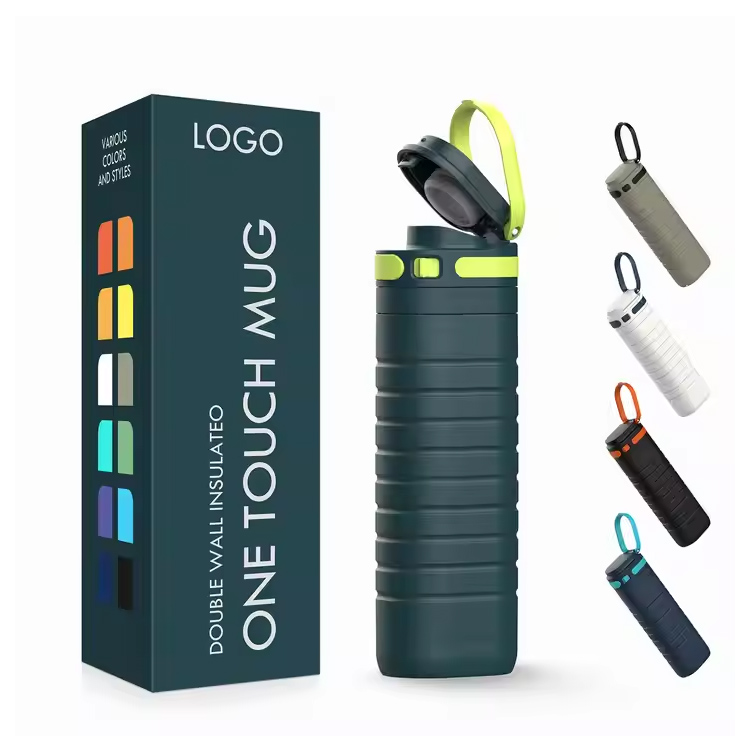 ٹچ ڑککن 500 ملی لٹر سٹینلیس سٹیل ویکیوم موصل ٹریول پیالا